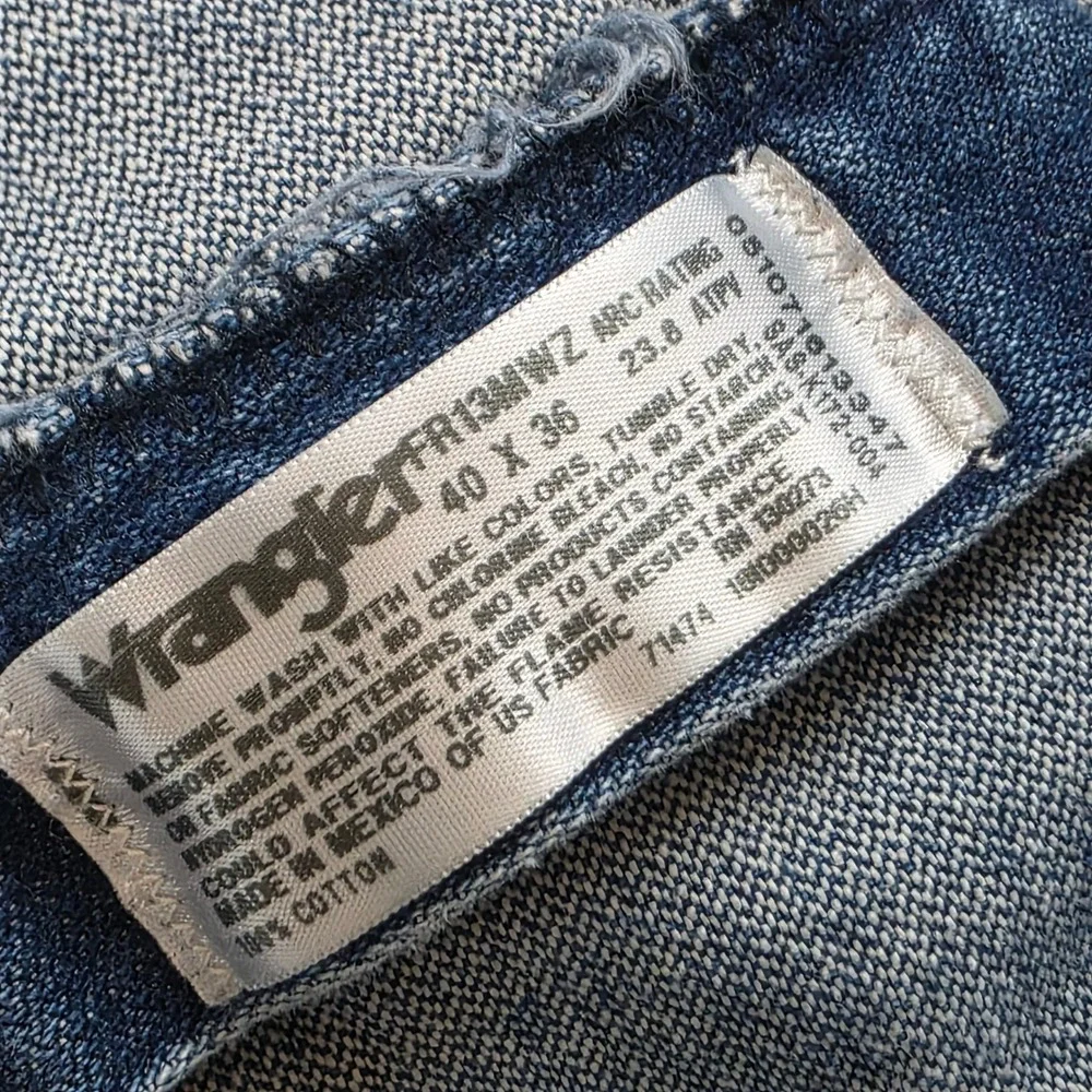 Wrangler Jeans Men 40x36 Blue FR13MWZ Flame Resistant Reflective Safety Workwear